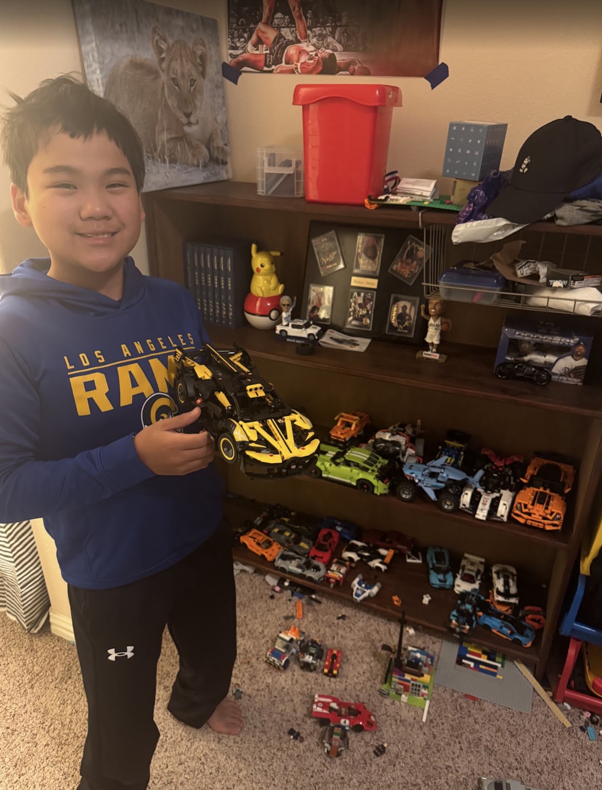 Ryle with his Lego collection
